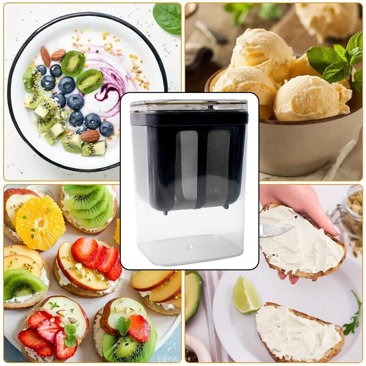 2 In 1 Multifunctional Yogurt Strainer With Storage Container  1400 Ml (1 Set) HP DD