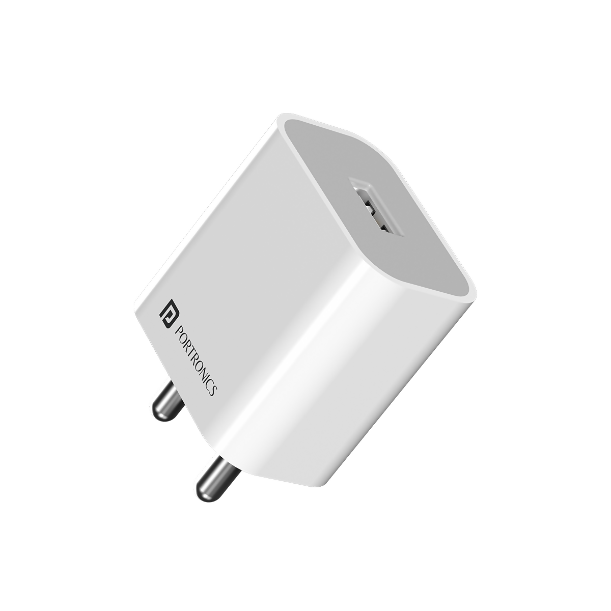 Portronics Adapto 12 12W 2.4A Fast Wall Charger with Single USB Port for Smartphones & USB Devices – White