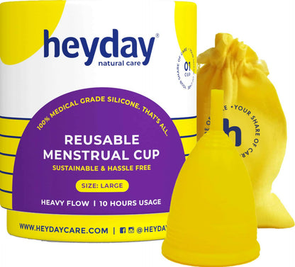 HEYDAY REUSABLE MEDIUM + HEYDAY LARGE MENSTRUAL CUP COMBO (1 CUP | REGULAR + HEAVY FLOW)