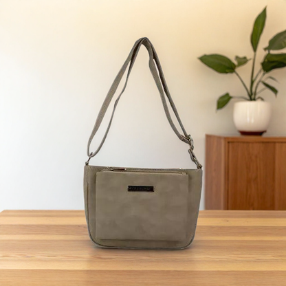 Classic Brown PU Leather Sling Bag – Everyday Chic (Beige)