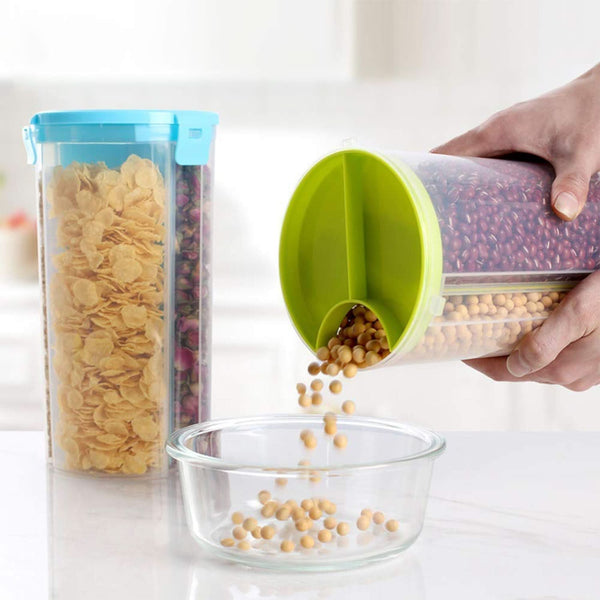 3-in-1 Transparent Airtight Storage Dispenser Container with Color Box