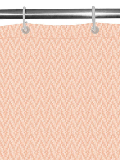 Lushomes Heavy Duty Fabric Shower Curtain, water resistant Partition Liner for Washroom, W6 x H6.5 FT, W72xH80 IN with Shower Curtains 12 Plastic Eyelet % 12 C-Rings (Non-PVC), Colour Peach - HalfPe