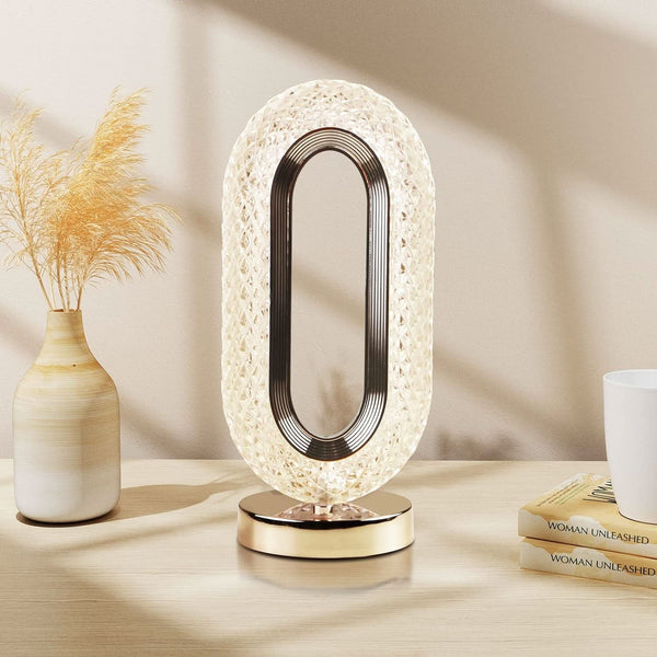 Dimmable Crystal Table Lamp USB Rechargeable Touch Light