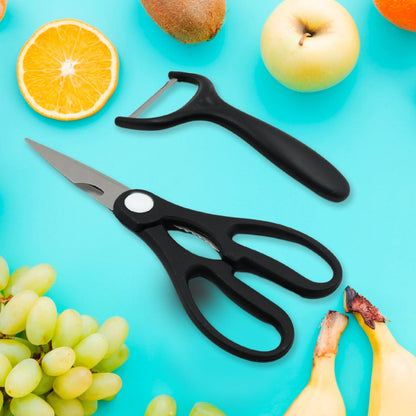 6-Piece Professional Kitchen Knife Set Stainless Steel with Peeler & Scissors