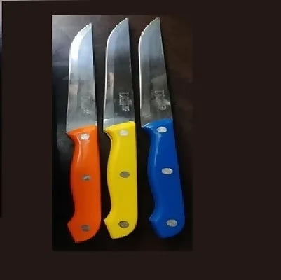 Multispace  3-Piece Multicolor Plastic-Handled Stainless-Steel Kitchen Knife Set