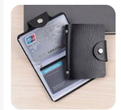 Multispace Black Button ATM , single piece Leatherette Textured Card Holder For Men