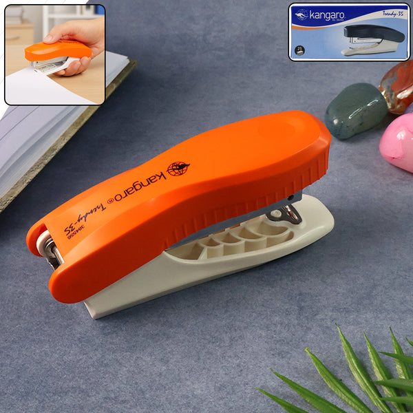 Kangaro Trendy 35 Stapler – Compact Office & School Desk Stapler with Comfortable Grip and Heavy-Duty Performance (1 Pc)
