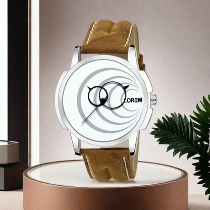 LOREM White Round Analog Watch For Men LR63