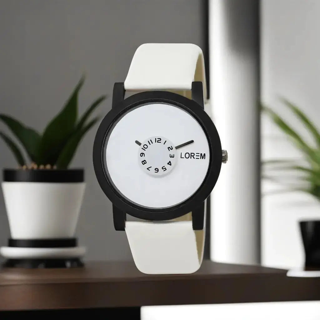 LOREM White Slim Analog Watch For Men LR26 LOREM