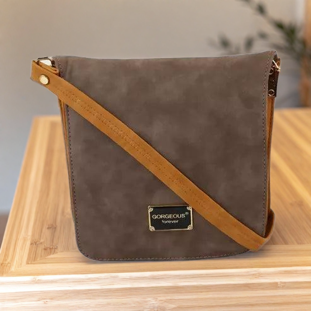 Trendy Grey Women's Sling Bag – Travel-Ready & Stylish (Brown / Beige)