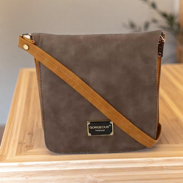 Trendy Grey Women's Sling Bag – Travel-Ready & Stylish (Brown / Beige)
