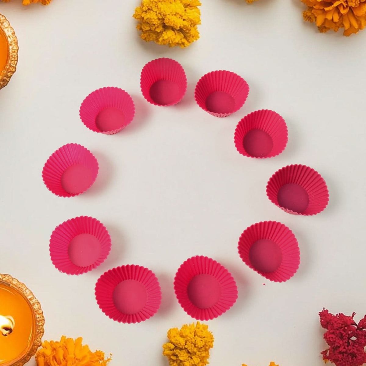 Silicone Cup Cake Mould (10 Pcs Set) HP DD