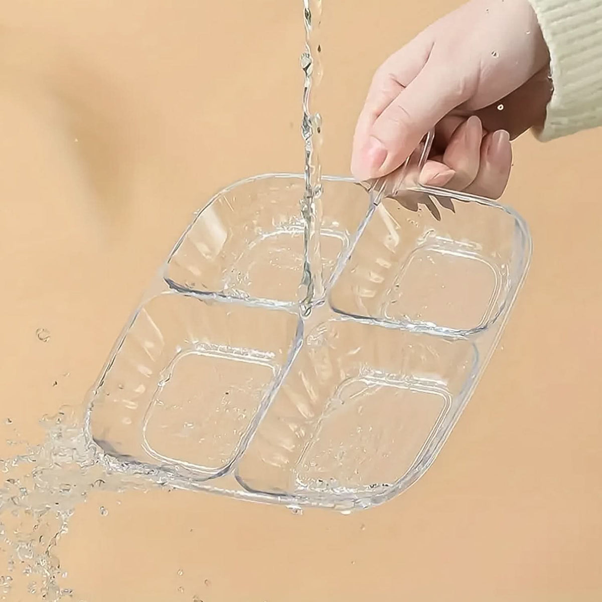 Plastic Kitchen Trays For Serving (4 Compartment  1 Pc) HP DD