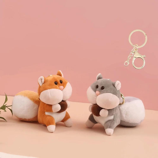 Squirrel Plush Keychain - HalfPe