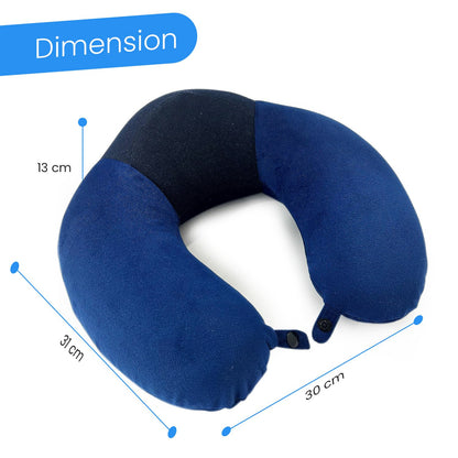 Sleepsia Velvet Memory Foam Neck Raised Travel Pillow Multipurpose (Blue)