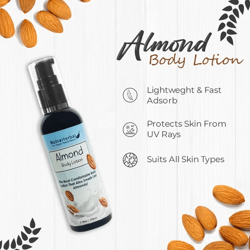 Almond body lotion (milk) | NUTRAHERBAL (Pack of 2) - HalfPe