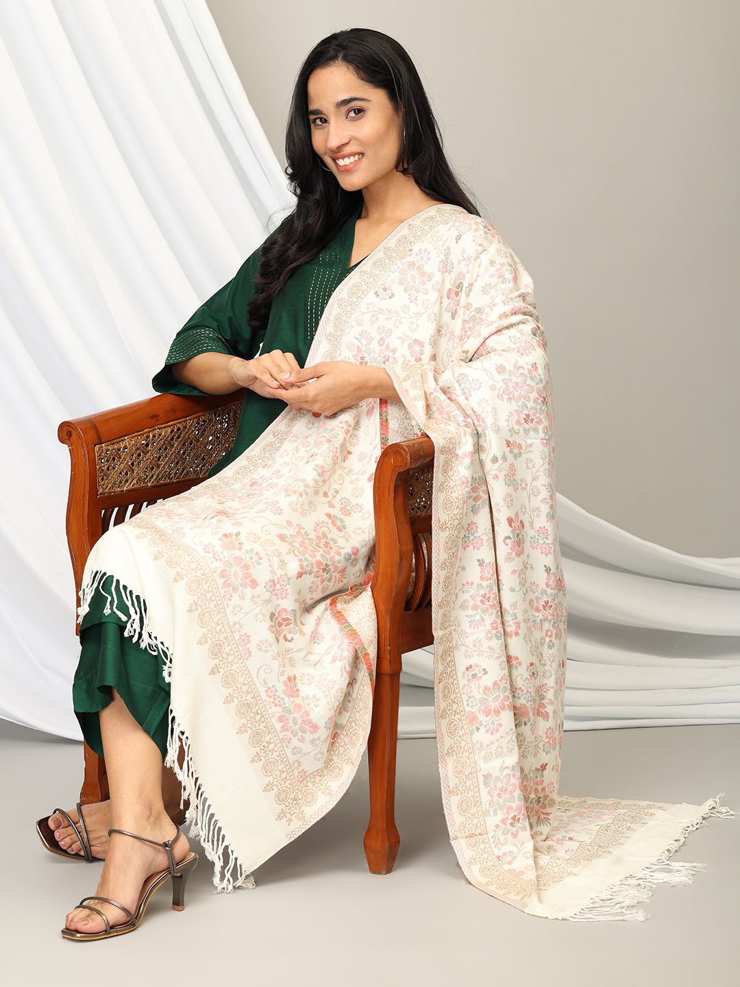 Alpine Elegance Acrylic Woolen Stole - WNTSTL - ALPELE