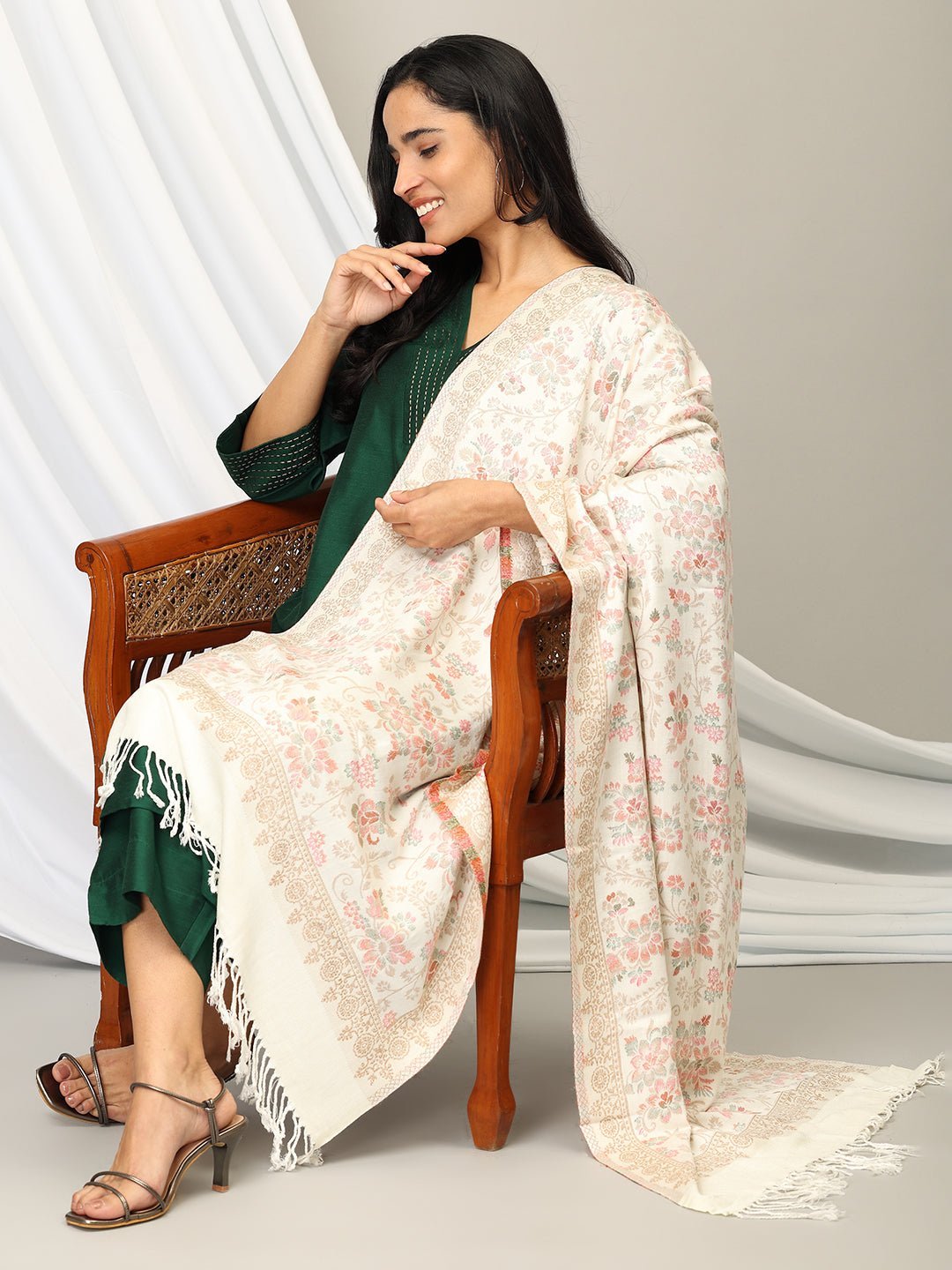 Alpine Elegance Acrylic Woolen Stole - WNTSTL - ALPELE