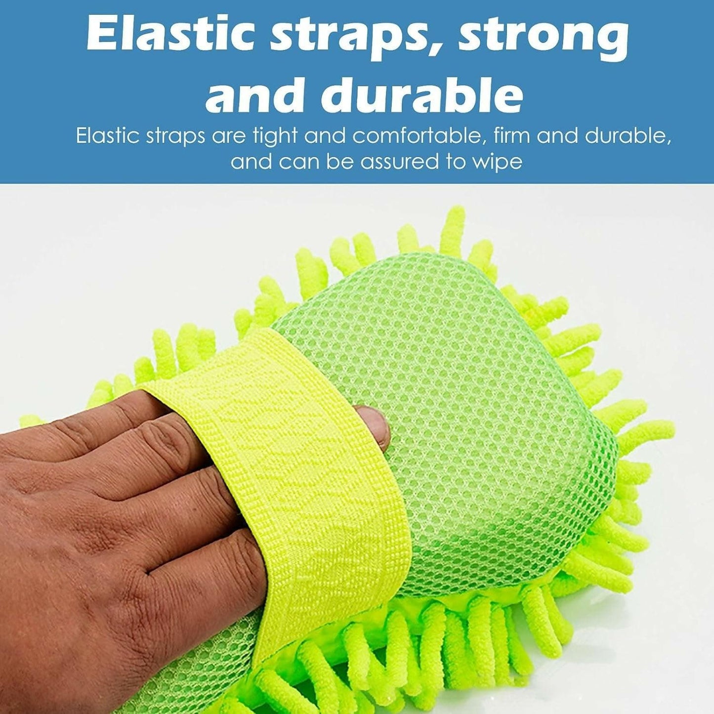 Microfiber Car Wash Sponge with Hand Strap (Green) - HalfPe