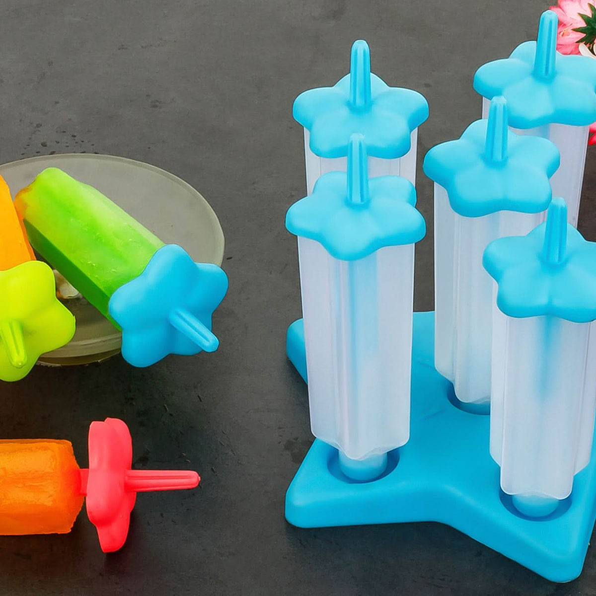 Plastic Ice Cream Molds With Lid (1 Set  6 Pc) HP DD