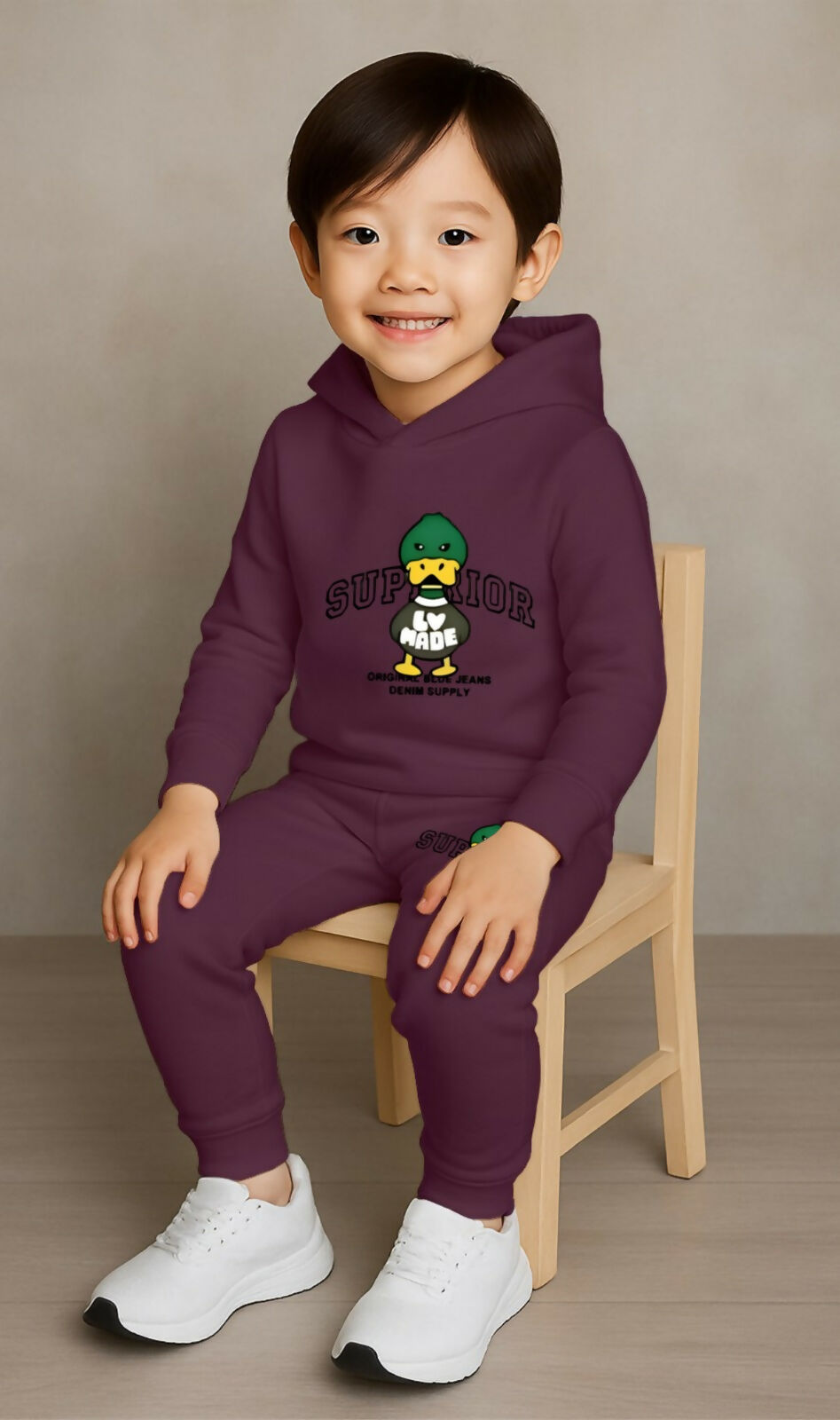 Stylish Kids Hoodie Sweatshirt & Pant Set (Without T-Shirt) – Printed Cotton Blend Casual Wear Luck Fashion