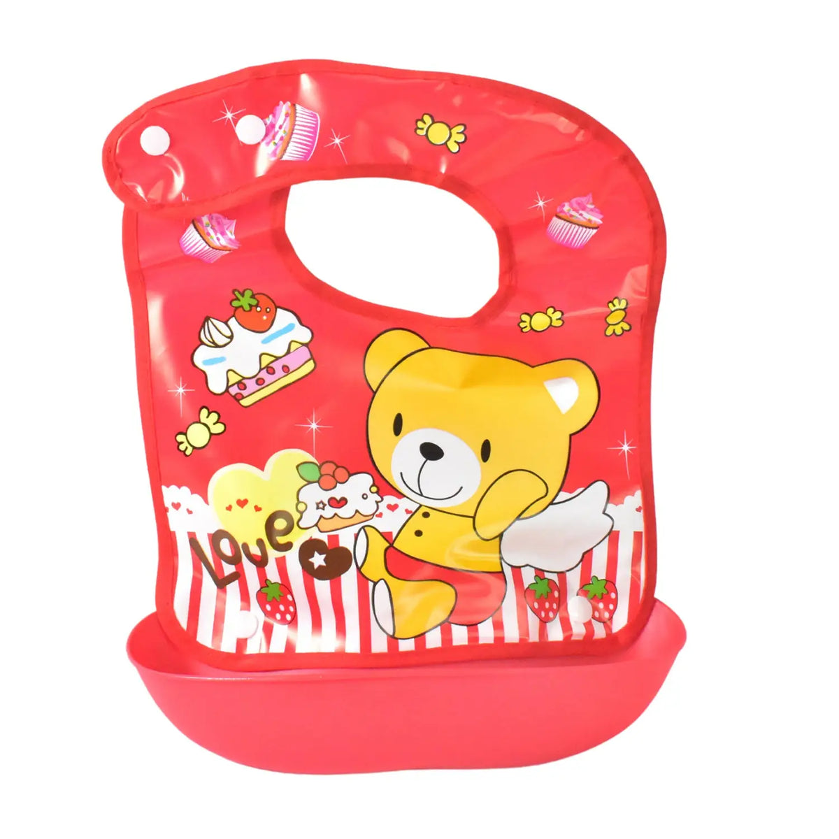 Multifunctional Waterproof Bpa Free Reusable Soft Fabric Plastic Baby Bib (1 Pc) HP DD