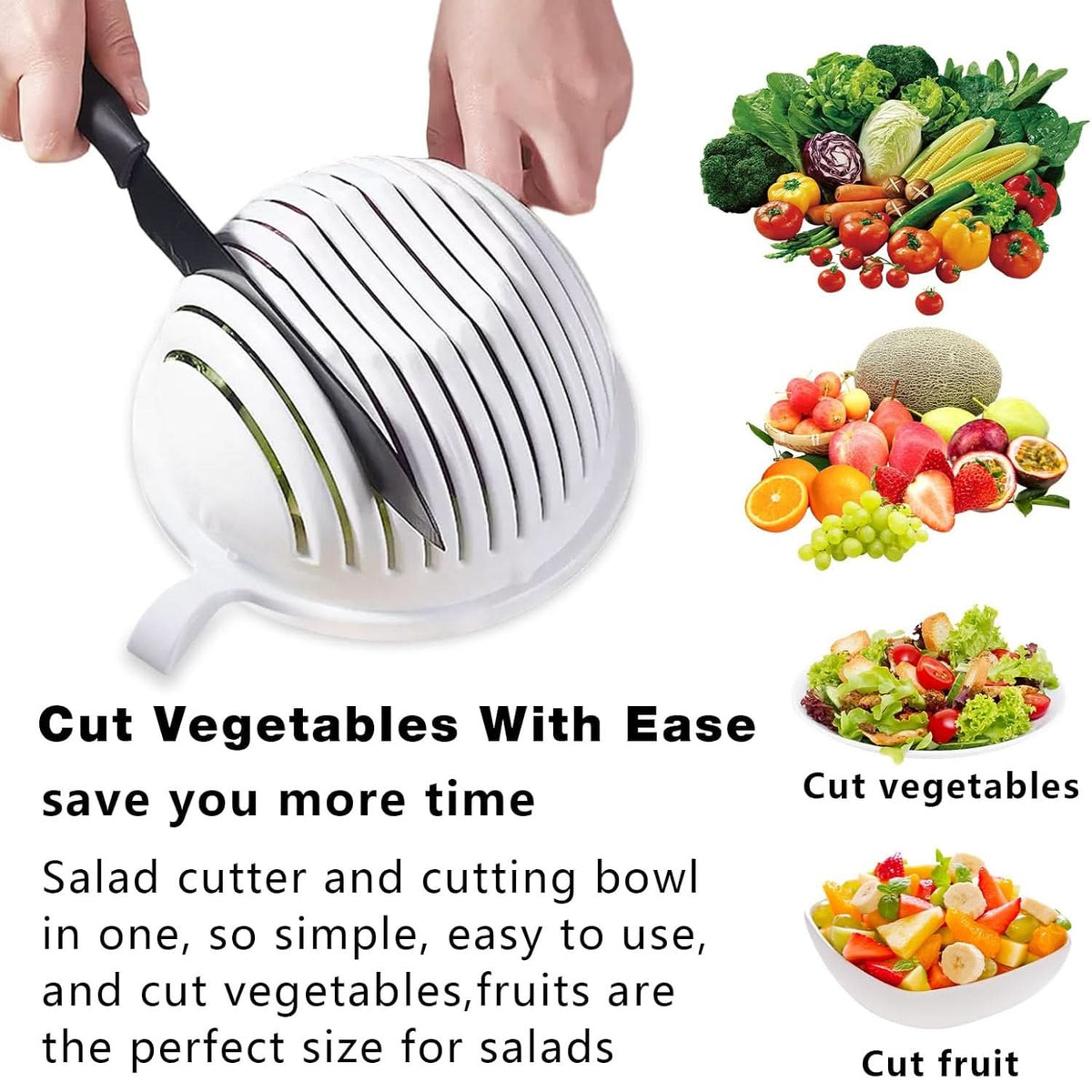 Plastic 60 Seconds Salad Cutter Salad Maker Salad Bow  (1 Pc) HP DD