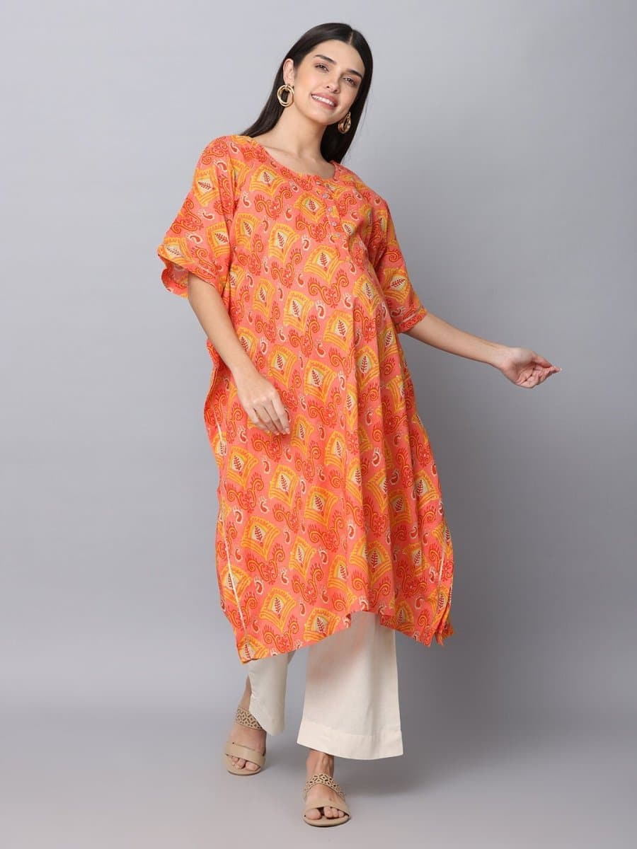 Azalea Maternity Kaftan Kurta Set With Nursing - MEW-AZLKK-S