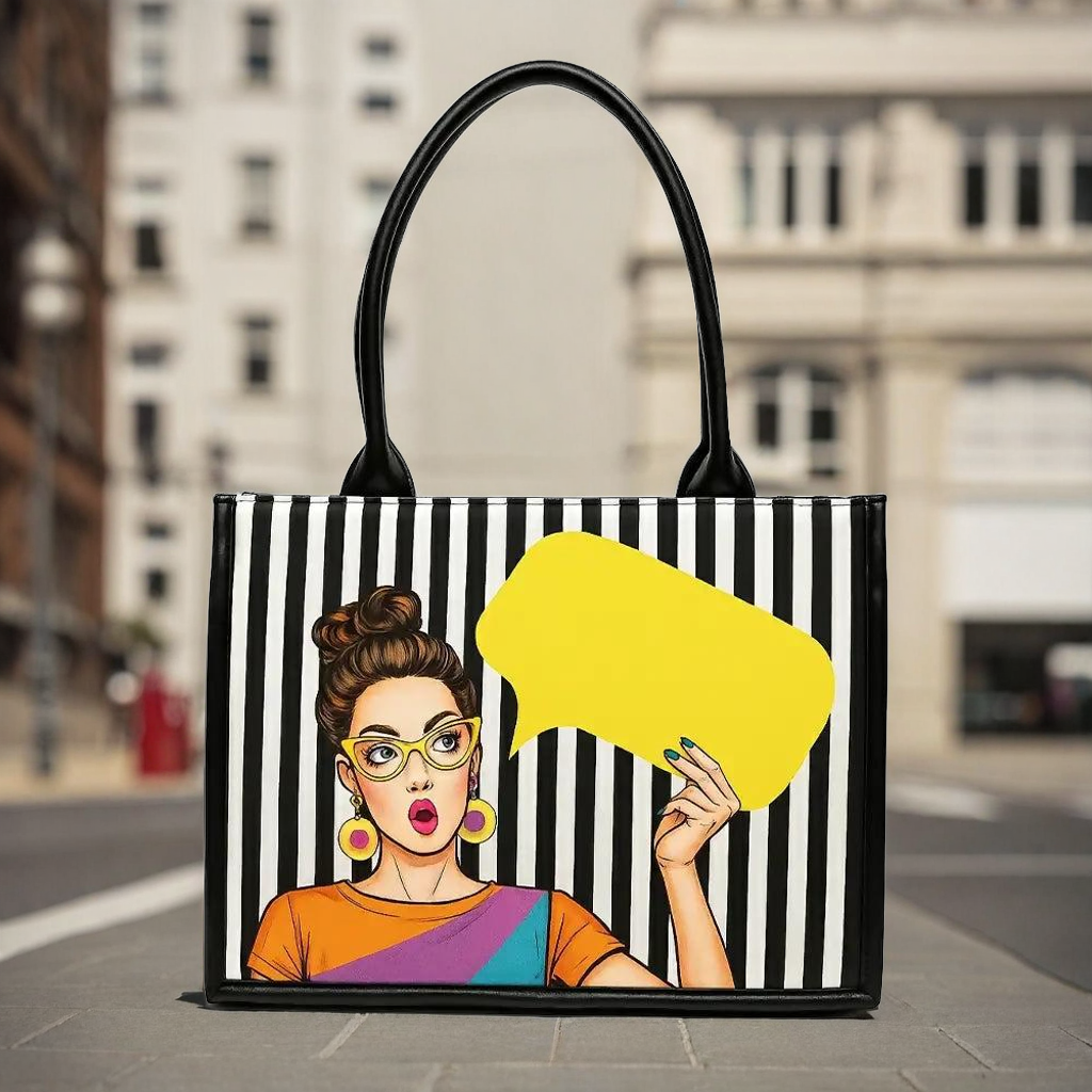 Glam Girl Houndstooth Canvas Tote