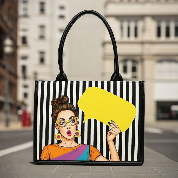 Glam Girl Houndstooth Canvas Tote