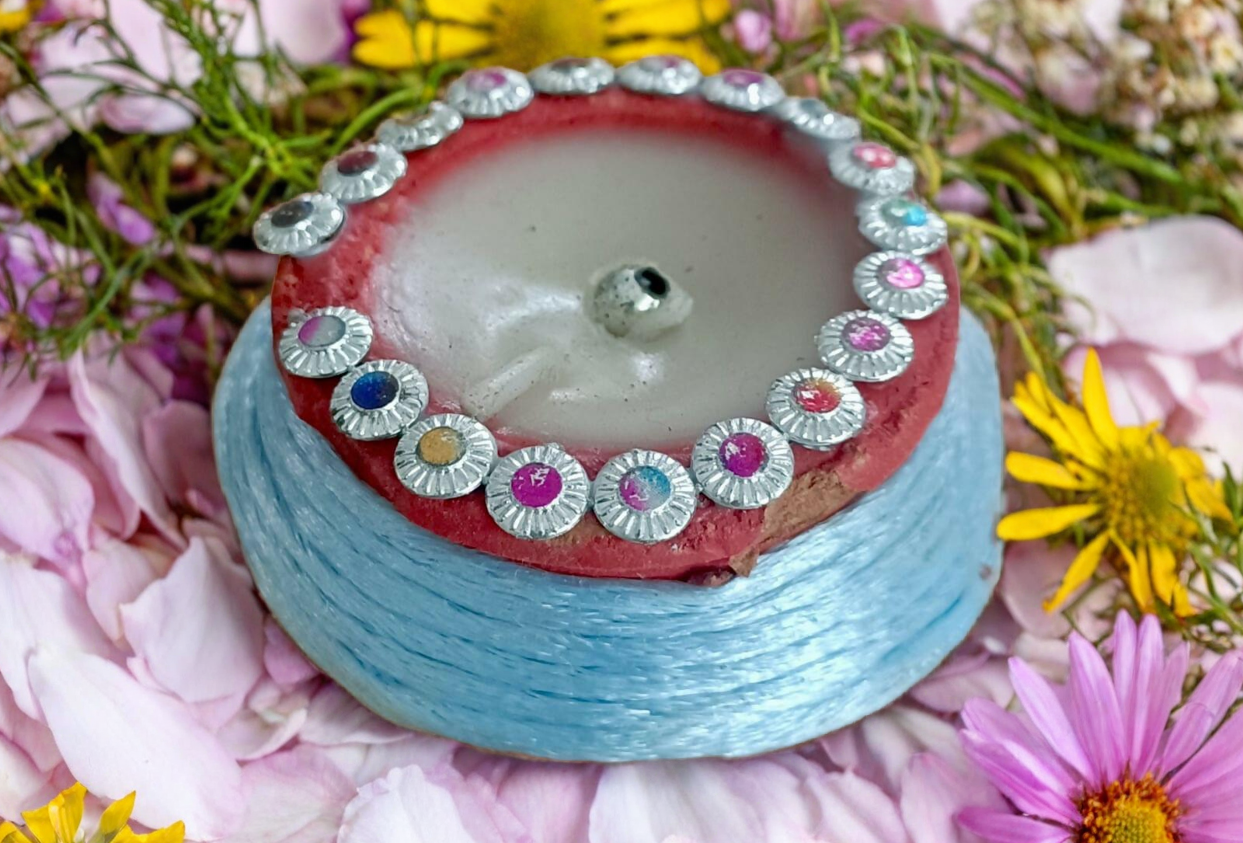 SBE Big Wax Diya – Set of 6 Handcrafted Decorative Clay Diyas with Wax & Wick for Festivals, Pooja & Home Décor”