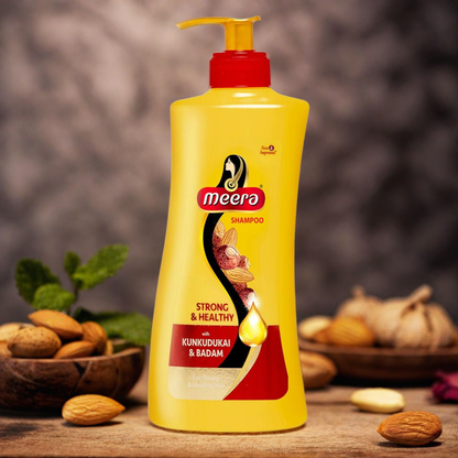 Meera Strong & Healthy Shampoo with Kunkudukai & Badam – 650 ml
