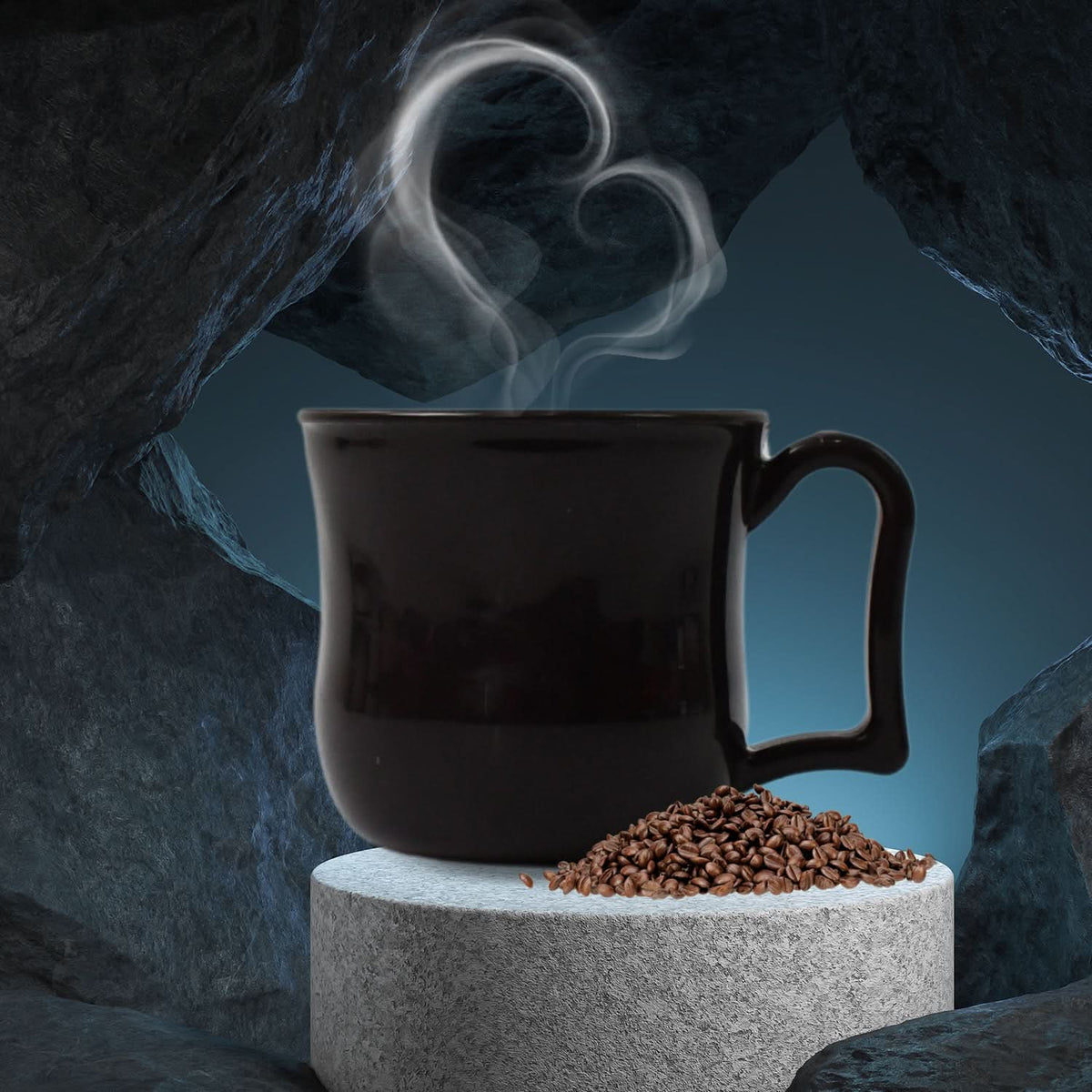 Premium Plastic Coffee  Tea Cups  Mug With Handle (1 Pc  With Color Box  Black) HP DD