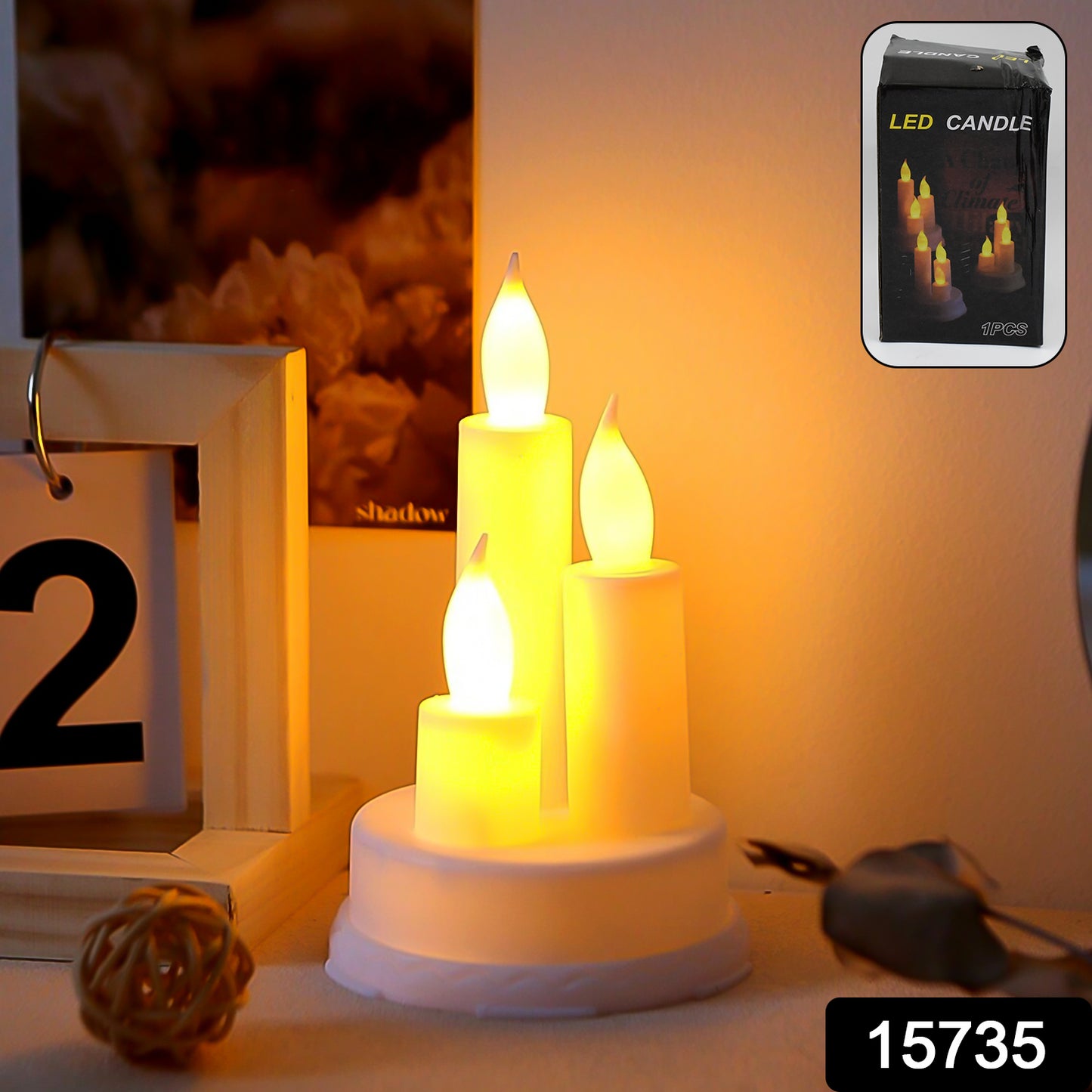 LED Taper Candles, Realistic Battery Operated Flickering Flameless Candles in Warm White Electric  Candles (1 PC)