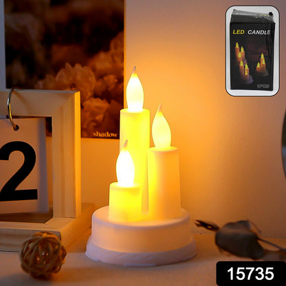 LED Taper Candles, Realistic Battery Operated Flickering Flameless Candles in Warm White Electric  Candles (1 PC)