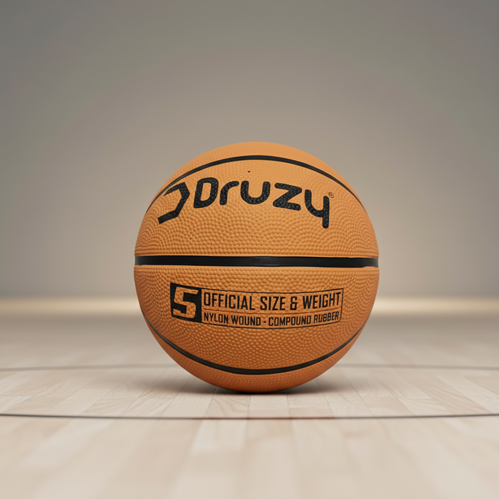 Druzy Gripster-5# Basketball with Rubber Moulded (Multi Design) HalfPe - FW -TPT