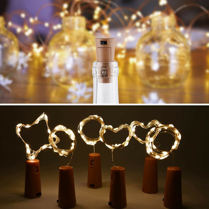 1 piece Cork  String Light, 2M Battery Operated for Diwali, Christmas, Valintine, Decoration ( Pack of 1)