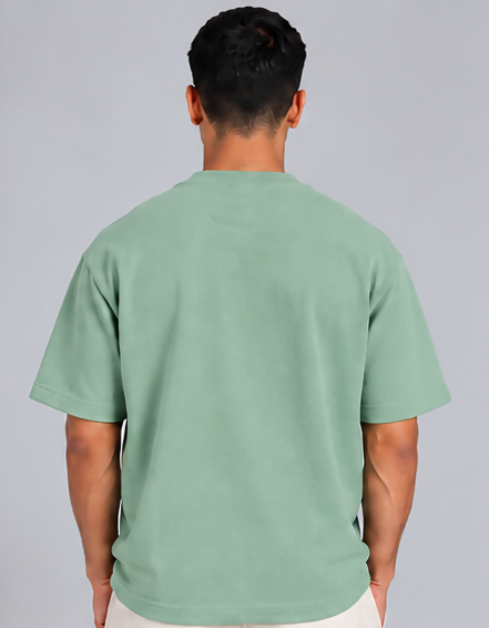 HUSTLE Men's Crew Neck Oversized T-Shirt – Sage Mint