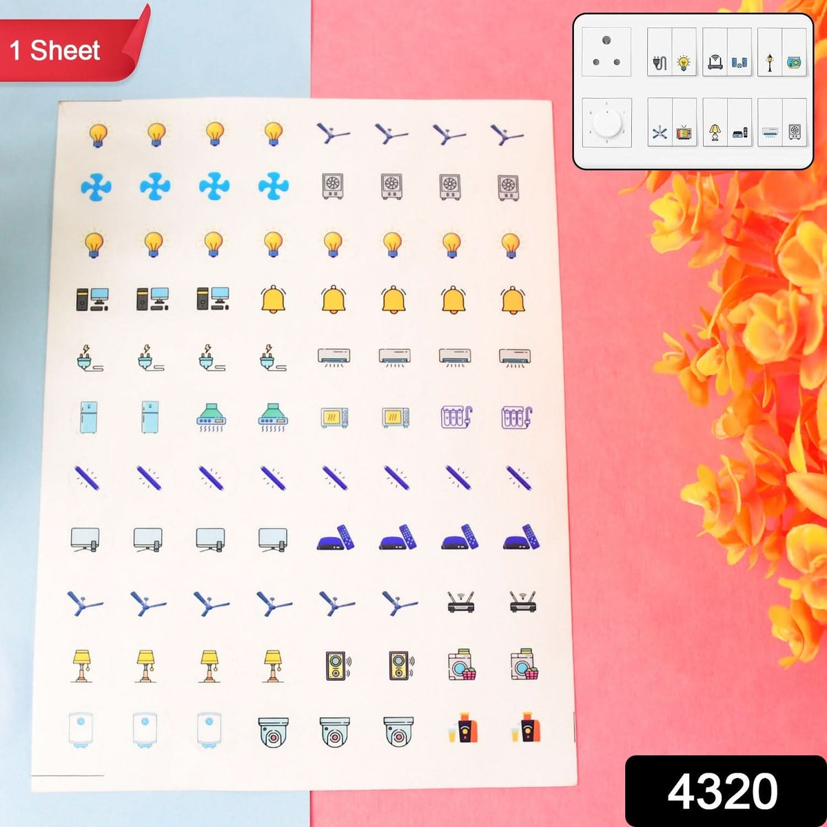 Smart Switch Icon Sticker Sheet (1 Sheet 88 Icons) HP DD