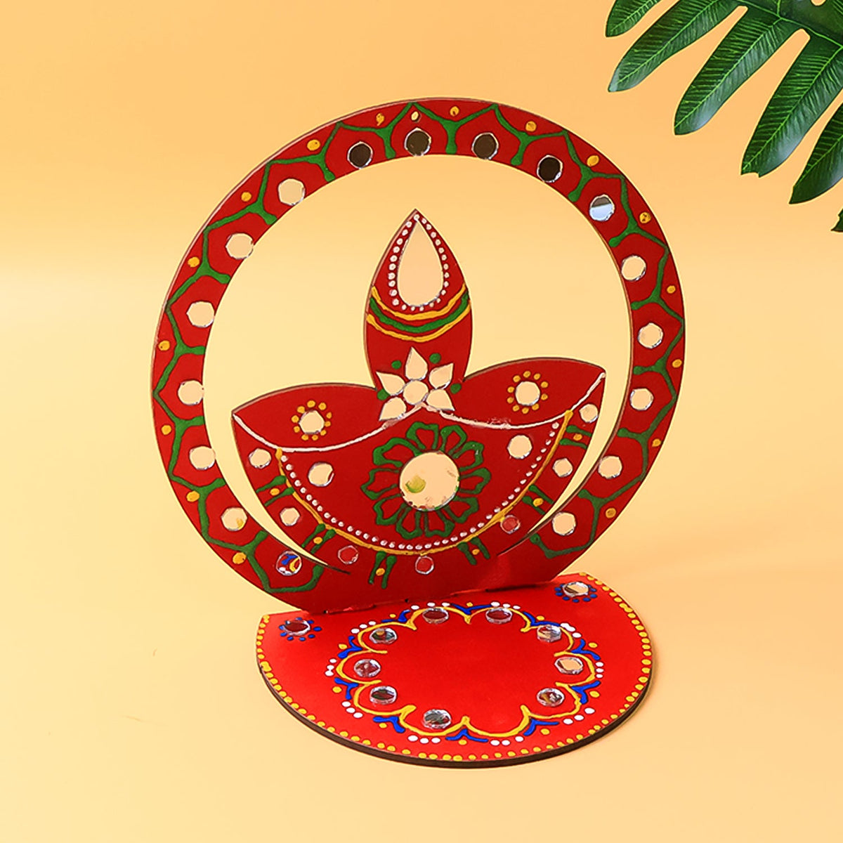 Handcrafted Wooden Decorative Diya Stand (1 Pc) HP DD