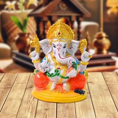 Lord Ganesha Idol – Ganpati Bappa Statue Showpiece for Home Decor & Gifts (1 Pc)
