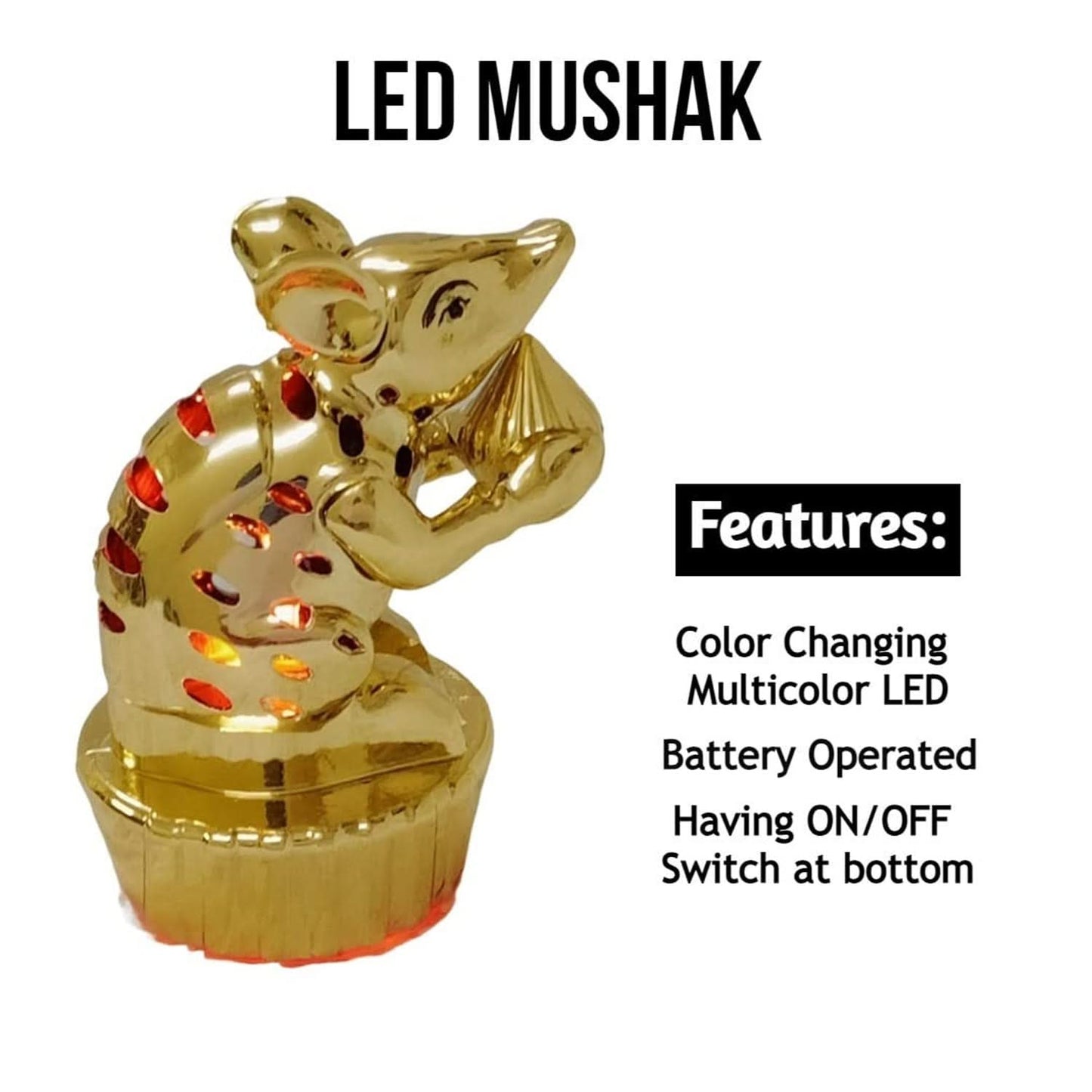 Multicolor LED Mushak Light – Ganpati & Festival Decorative Lamp