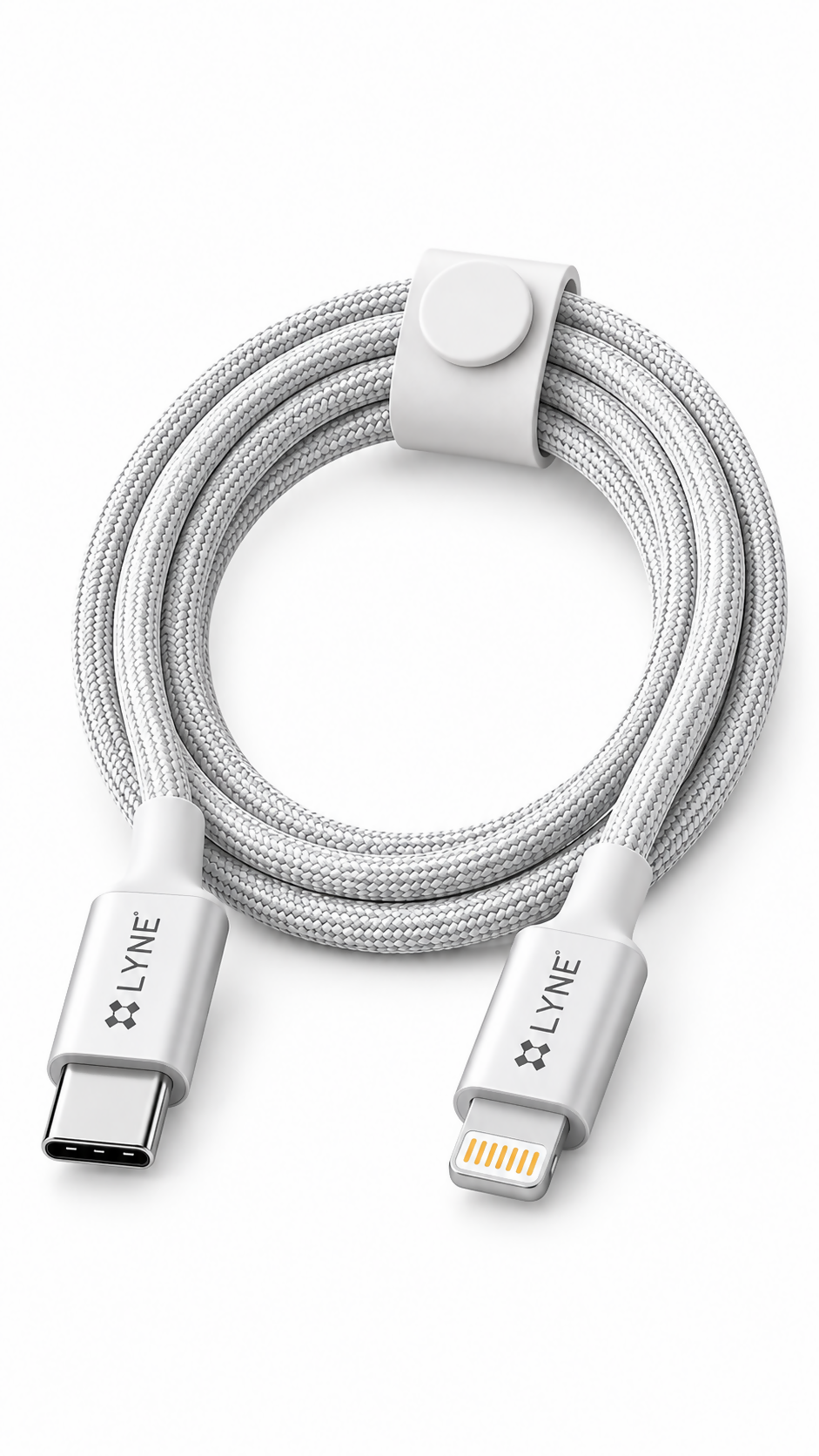 LYNE Flexy 65i Startup-34 30W USB-C to Lightning Fast Charging Cable – 1 Metre, White