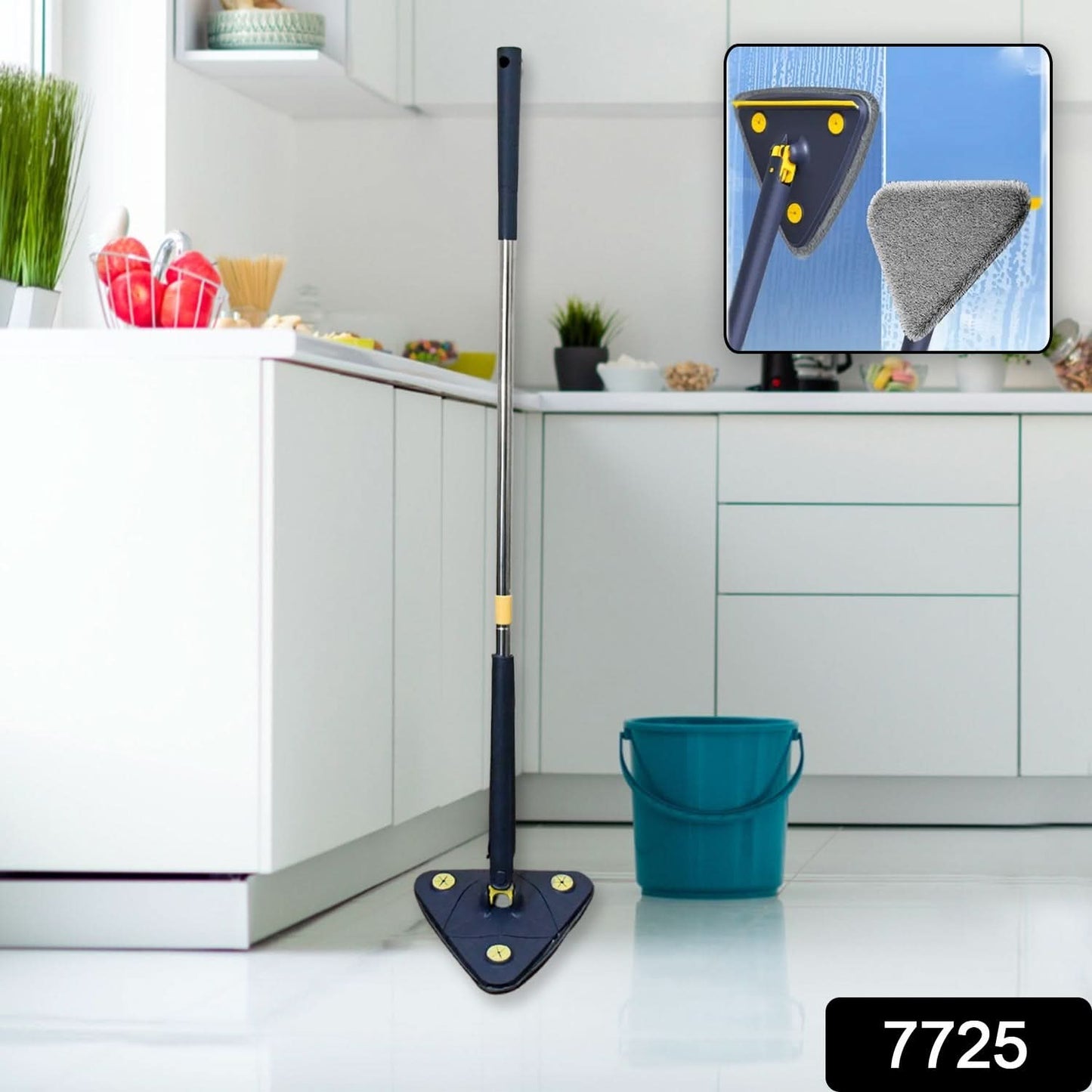 Push-Pull Triangle Mop Stainless Steel Handle, Floor & Window Use