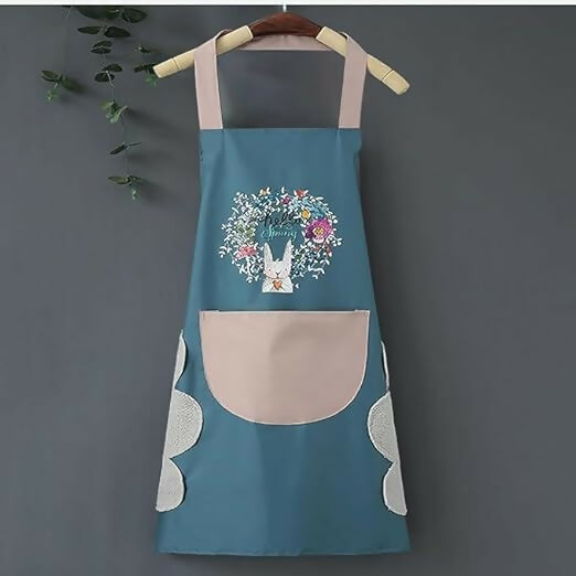 Waterproof Kitchen Apron for Women with Hand-Wiping Towel & Front Pocket Comfortable Wear-Resistant Chef Apron for Cooking (Assorted, Pack of 1)