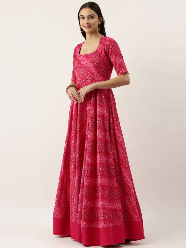 Bollywood Vogue Ready To Wear Pink Floor Length Anarkali Suit