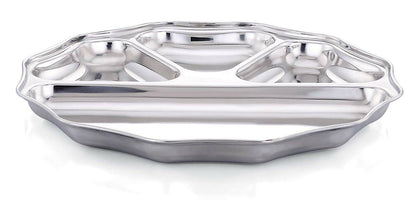 Stainless steel compartment plate (32cm)