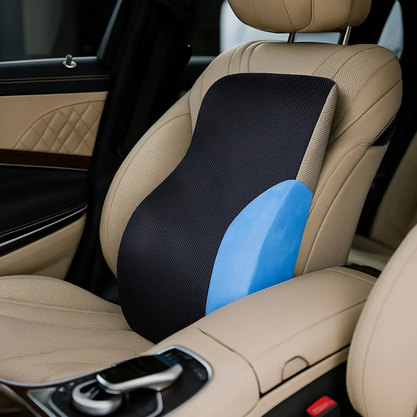 Sleepsia Memory Foam Back Support for Office Chair | Lumbar Support for Office Chair, Car Seat Back Support,(Gel Infused, Black/Grey)