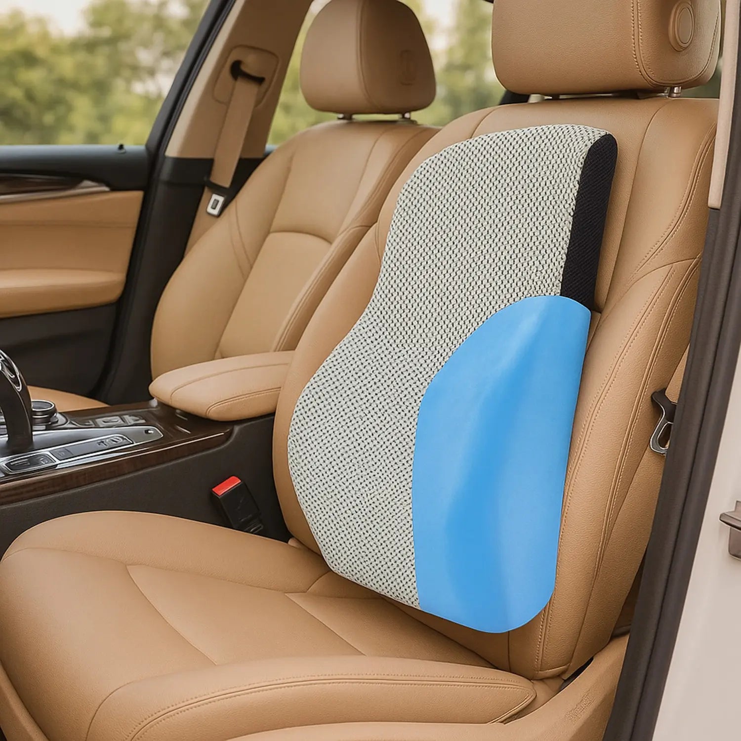 Sleepsia Memory Foam Back Support for Office Chair | Lumbar Support for Office Chair, Car Seat Back Support,(Gel Infused, Grey/Black)