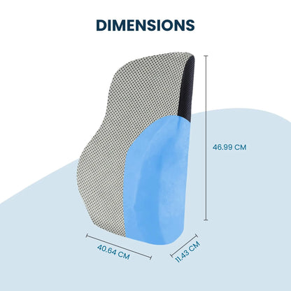 Sleepsia Memory Foam Back Support for Office Chair | Lumbar Support for Office Chair, Car Seat Back Support,(Gel Infused, Grey/Black)